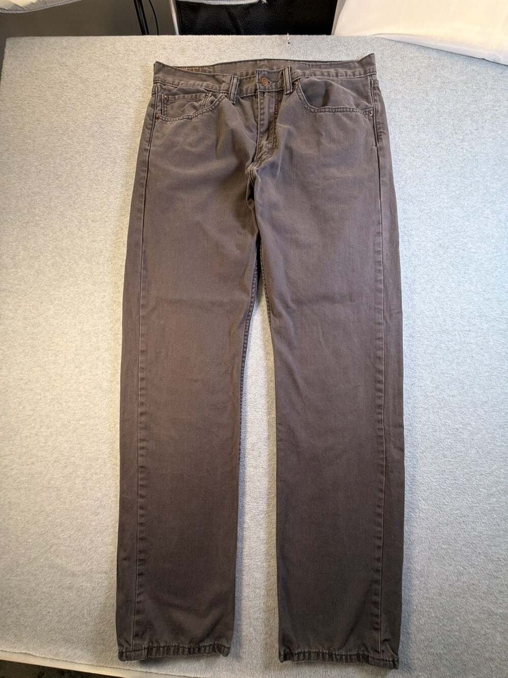 Levi's 505 Regular Fit Jeans W34 L34 Gray Straight Leg
